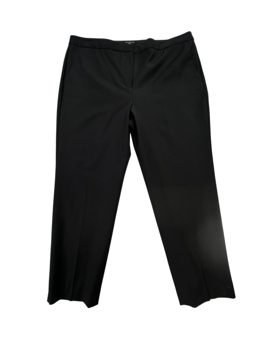 Talbots Womens Black Wool Blend Dress Pants Size 16P Black Crop Trousers Stretch